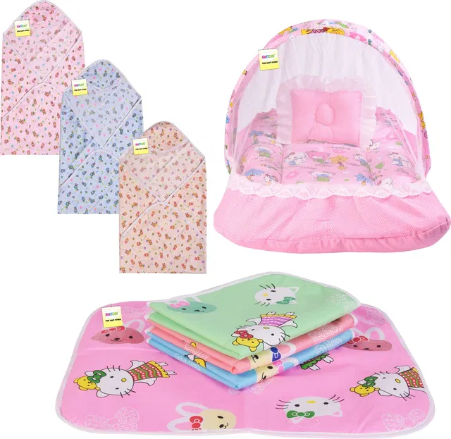 Kwitchy New Born Baby Daily Essentail Combo Pack(0-6 Months)(Total Items: 8)