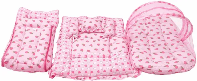 GiggleTree Baby Bed Set with Mosquito Net Baby Bedding Set Printed
