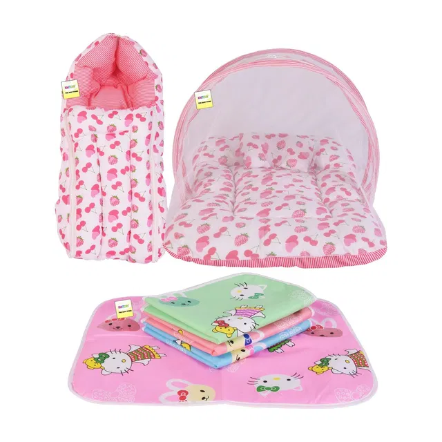 Kwitchy New Born Baby Mosquito Net Bed ,Sleeping Bag And Bed Protector Standard Crib