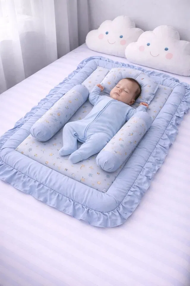 BABYBEDS COTTON BABY BEDDING SET Baby Crib Bedding Set Baby Crib Bedding Set SQUARE DESIGN WITH 27*37 INCH KING SIZE BABY GADDA / BEDDING SET