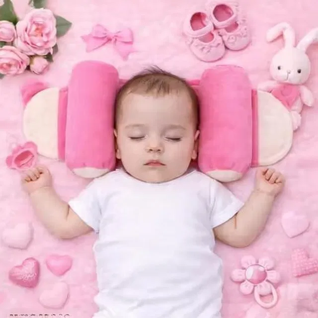 Get IT Baby Sleeping Pillow Side Rollers | Newborn Neck Anti-Flat Head Pillow 0–12 | Baby Head Pillow Baby Head Pillow