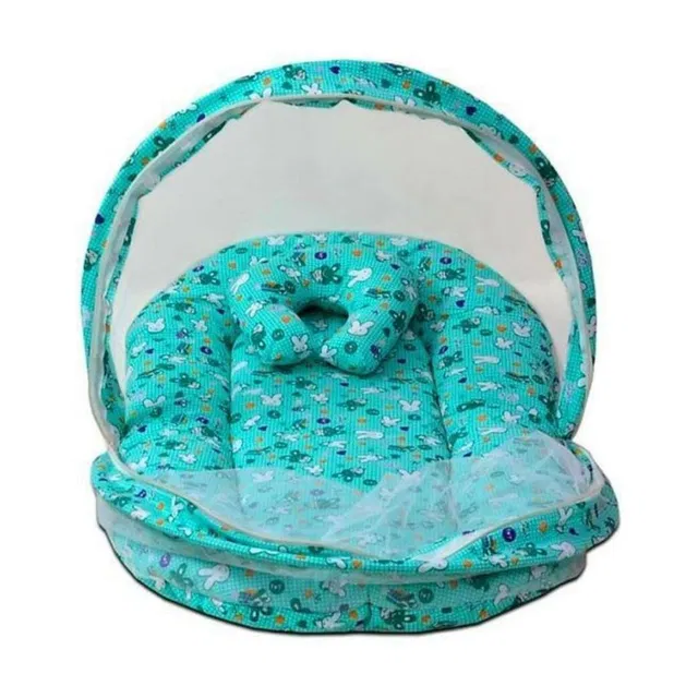 PCT Baby Bedding Set with Protective Mosquito net Blue Standard Crib