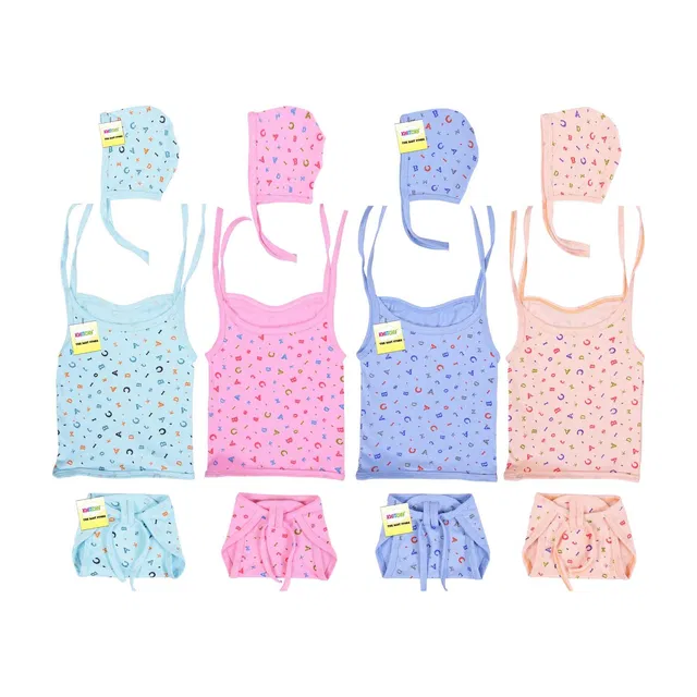 Kwitchy New Born Baby Clothes Jhabla Set standard Crib