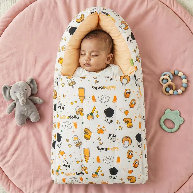 baybee Baby Cotton Bed Cum Carry Bed Printed Baby Bedding for New Born 0-12 Months Carry Bed Crib Bedding
