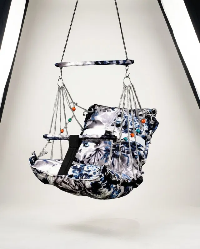 Ronqiza Luxury Fabric Baby Swing for Kids – Safe, Comfy & Durable Jhula Seat Standard Unique Design Pattern