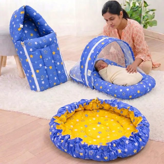 Fareto New Born Baby Daily Essentail Bedding Combo Pack(0-6 Months)(Total Items: 11)
