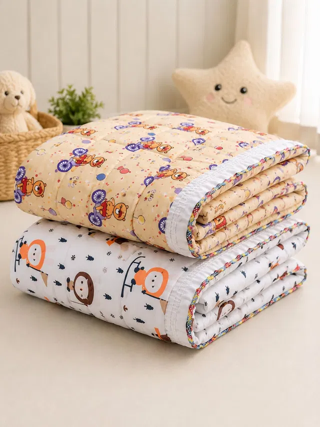 TrendiXo Newborn Baby Godadi Sleeping Mat Soft Cotton Baby Bed Mattress Pack of 2 Baby Godadi Sleeping Mat Animal Print