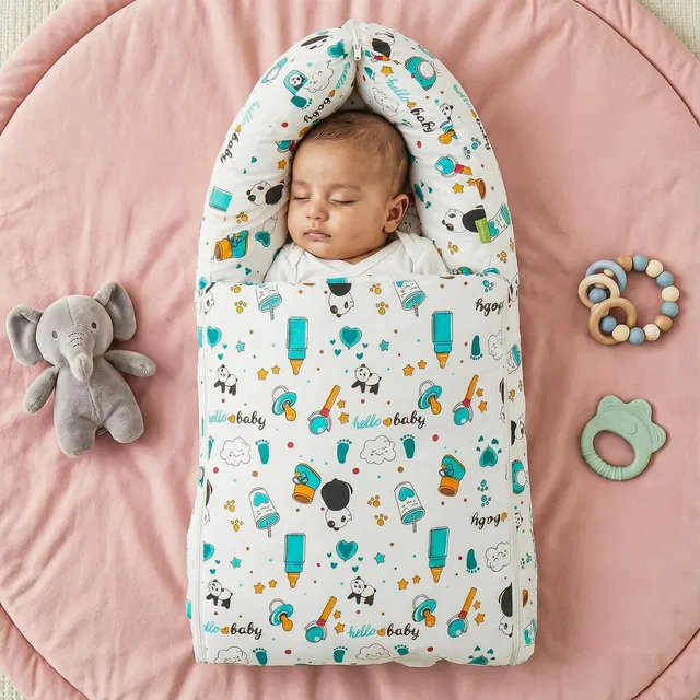 baybee 3 in 1 Baby's Cotton Bed Cum Carry Bed Printed Comfo Baby Sleeping Bag-Baby Bed-Infant Portable Bassinet|Baby Bedding| Cotton Bedding Set|Baby Cotton Bed|Baby Bedding for New Born 0-6 Months Carry Bed Crib Bedding