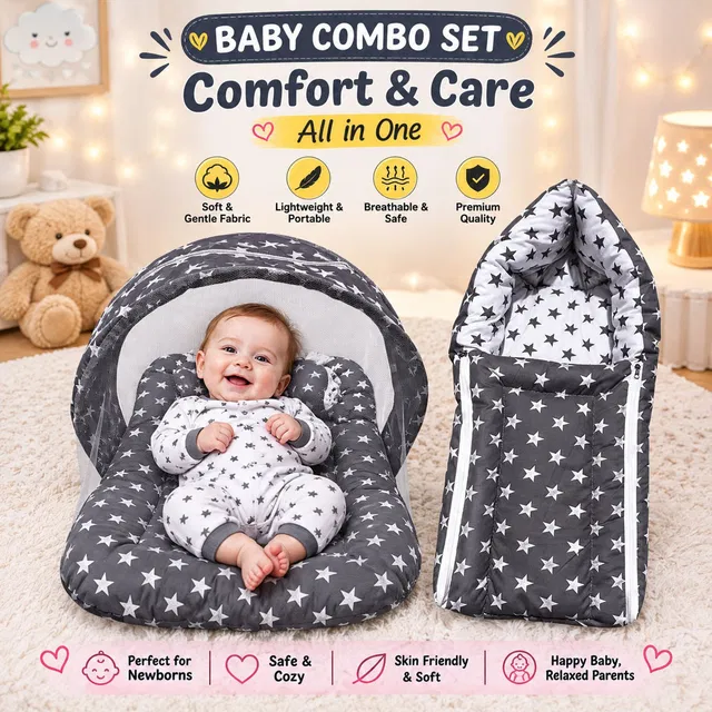 MOM & SON Cotton Baby Bed Sized Bedding Set