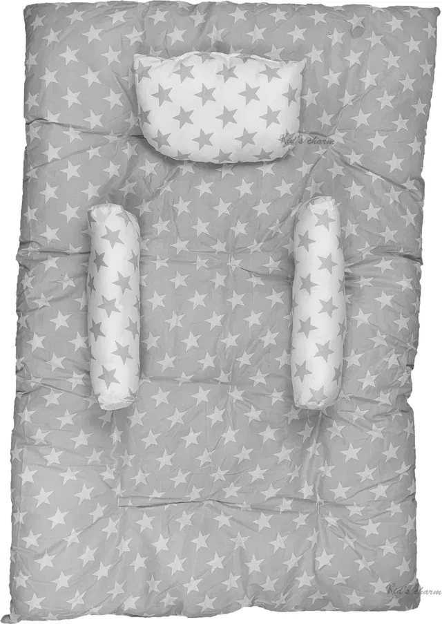 Kid's Charm Milky Star Baby's Cotton Sleeping Bed set for Unisex New Born 0-4 Months Old Flat Bed Luxury Crib