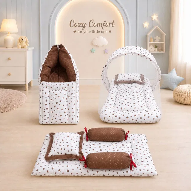 MOM & SON Cotton Baby Bed Sized Bedding Set