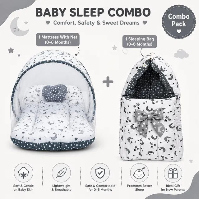 First Vision Cotton Baby Bed Sized Bedding Set