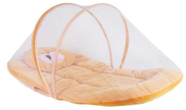 Easyhome Baby Mosquito Net In Brown Velvet Teddy (MacharDani) Design In Size 50 X 80 Standard Crib