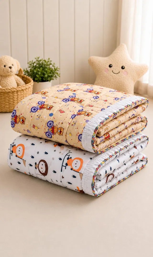 The Jiyas Trend Newborn Baby Godadi Sleeping Mat | Baby Bed Mattress Combo Pack of 2 Baby Mattress Animal Print