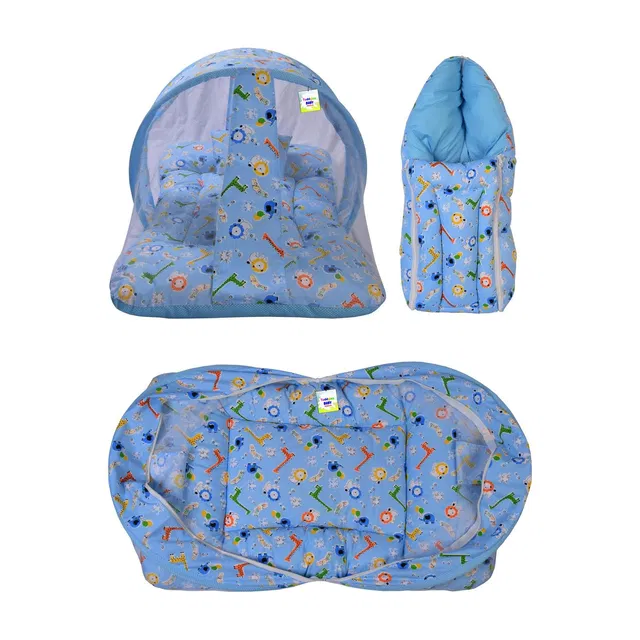 Toddylon Baby Mosquito Net Bed with Cushioned Pillow And Sleeping Bag Standard Crib