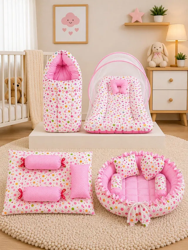 TinyJoy Cotton Baby Bed Sized Bedding Set