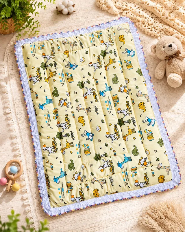 TrendiXo Newborn Baby Godadi Sleeping Mat Soft Cotton Baby Bed Mattress Baby Godadi Sleeping Mat Animal Print