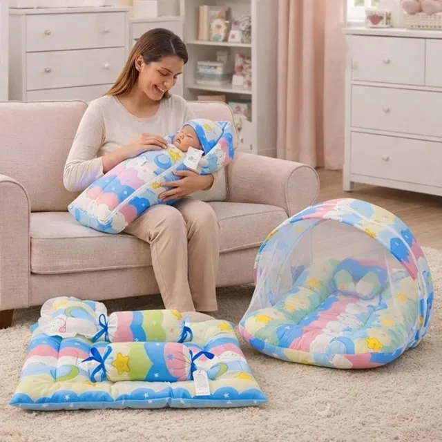 AMG Enterprise Cotton Baby Bed Sized Bedding Set