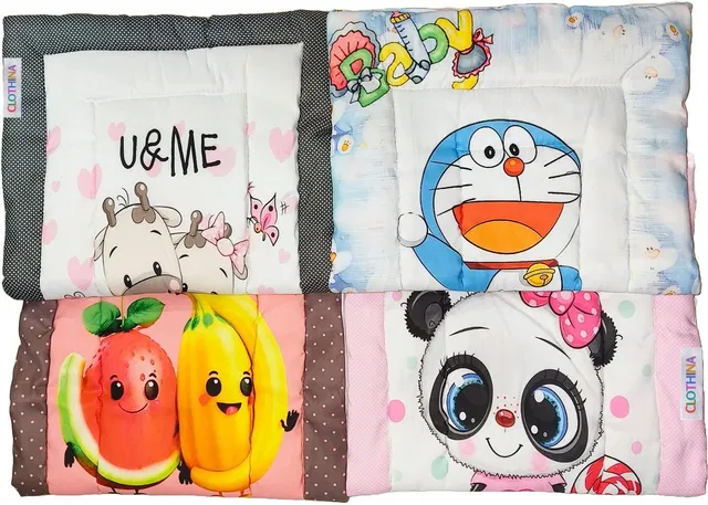 Rhythm Fabrics Cotton Pan Godadi For New Born Baby Pack Of 4 Bed Mattress,Godari,Godadi Set Cotton Soft Baby Sleeping Mattress Digital Printed