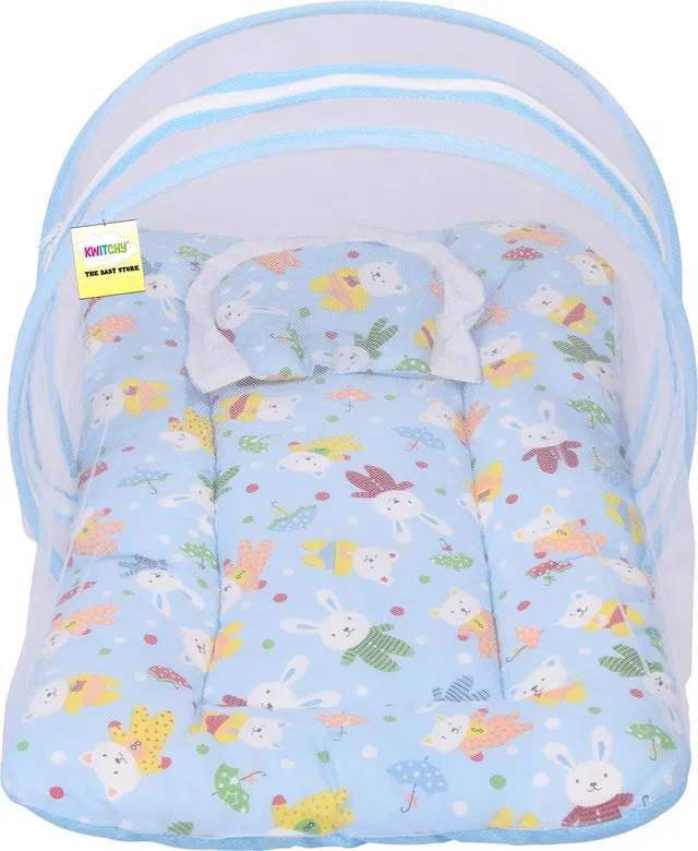 Kwitchy New Born Baby Mosquito Net Bed with Cushioned Pillow