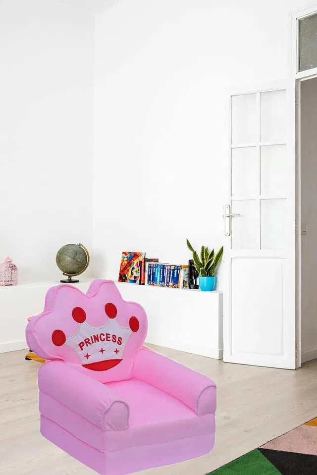 kitchDeco Kids Sofa Cum Bed Fold able Sofa Cum Bed 0 to 2 Years light pink