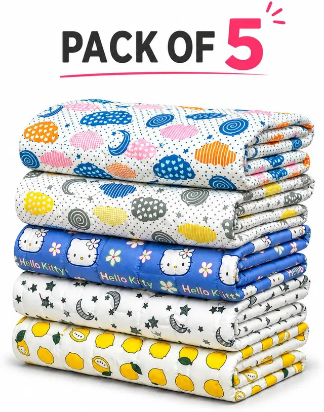 FOBIXEN New Born Baby Bed, Mattress, Godari, set of 5 BABY SLEEPING MATTRESS PRINTED