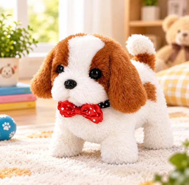 RUSHITA Interactive Walking & Barking Plush Puppy Toy