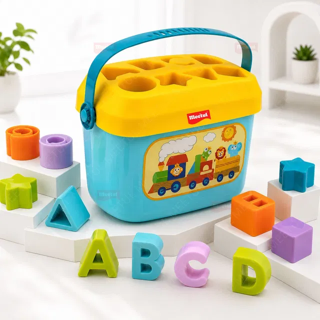 Meetul Enterprise Baby's First Block 16 Alphabet & Blocks Educational Toy for Kids & Baby Girl-Boy