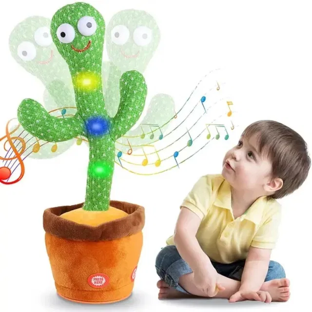 KOBBET Dancing Cactus Toys For Voice Recording Repeats Toy Light & Sound Funny Play Toy