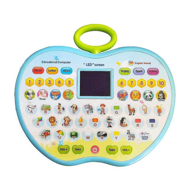 Lacasada Educational Mini Computer Toy for Kids- Apple Shape LED Display and Fun Music