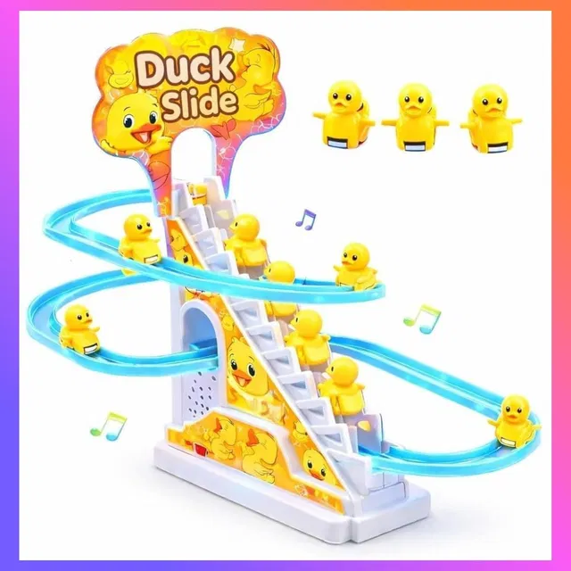 TREEVA Duck Climbing Stairs Toy with Music & LED Lights-04