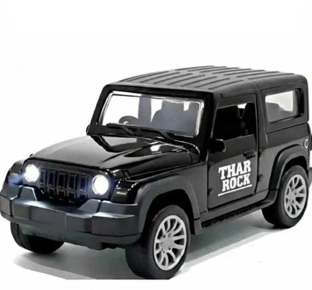 Born2learn Metal Diecast Thar car toy with light sound, Pullback, and Openable doors