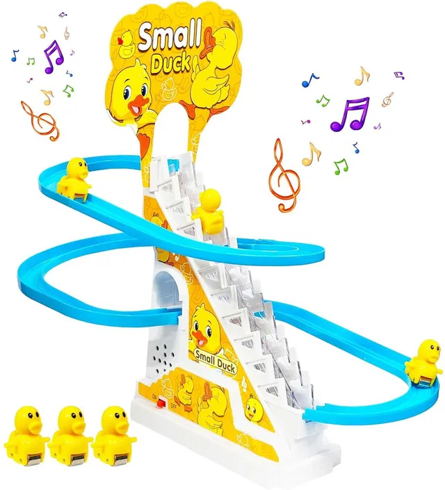 ZUNBELLA Little Lovely Duck Slide Escalator Toy with Lights and Music