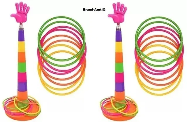 AmtiQ Combo 2 in 1 Ring Toss Game | Shape Sorter Color Recognition Aim and Strike Game