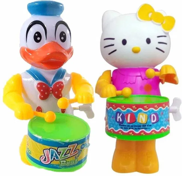 PRIMEFAIR Duck and Kitty Cute Drummer Toy with Drumming and Dancing Action for Kids