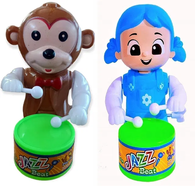 M S.Toys Cute Drummer Pet Toys with Dancing Action for Kids Toys Sound Toys Key-Operated Rattle