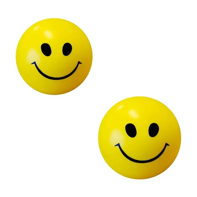 GS ENT Smiley yellow foam ball 21-cm for hand forearm exercise, blood pressure control and stress relief ball smiley ball  - 10 mm