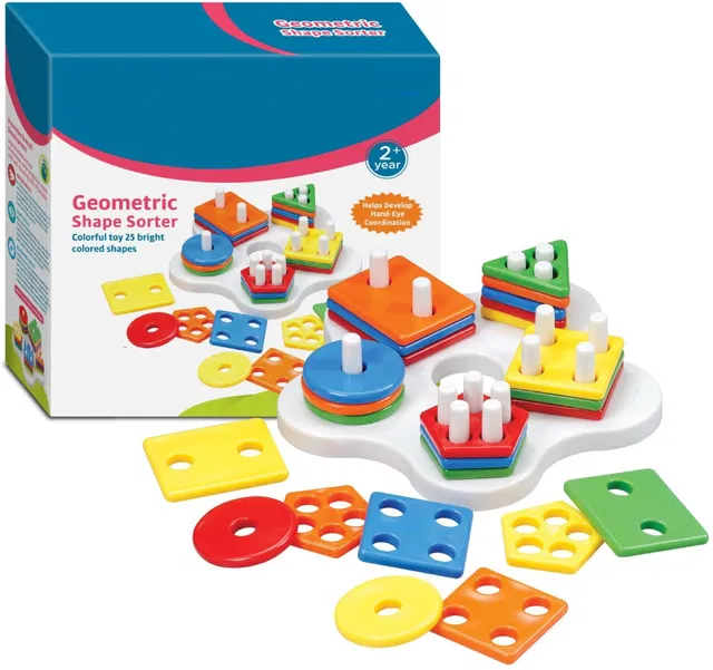 TOYZAA Little Kids for 2-5 years 25 pieces with 5 Shapes & Colors Shape Sorter