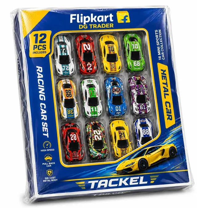 andana 12 PCS Metal Racing Car Toy Set for Kids | Mini Die Cast Pull Back Cars