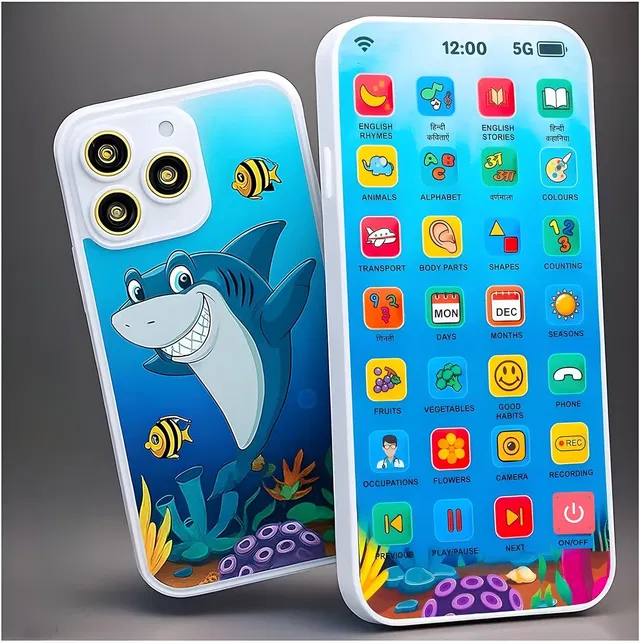 Zoddler 28 Learning Functions Kids Phone Toy with Music and Stories, Rechargeable Mobile