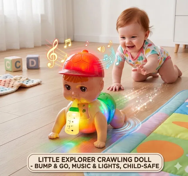 MISVI Musical Baby Crawling Toy with 3D Lights & Music Toys for Kids