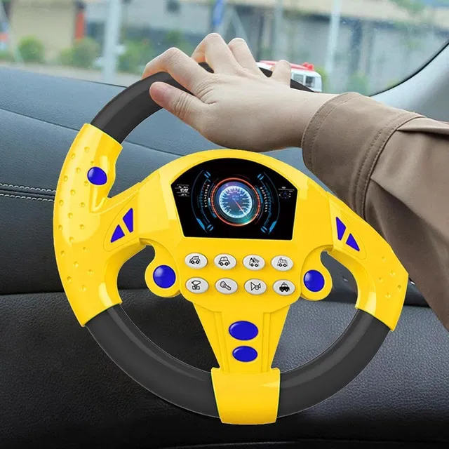 SKYBUCKET Steering Wheel Toy Kids Driving Simulator Musical Sound Light Play Toy