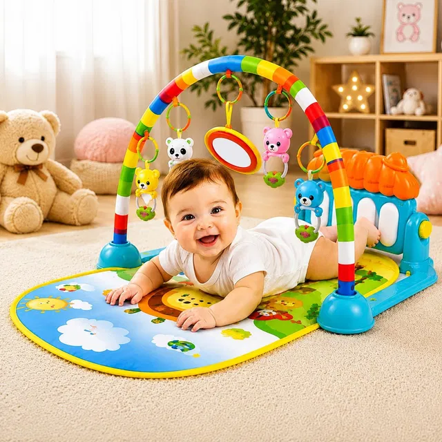 Vincenzo Toys Baby Activity Playmat Kick & Play Musical Gym Piano