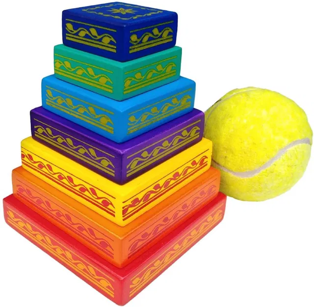 GYANOTOY Wooden Lagori/Pitthu game - Multicolor