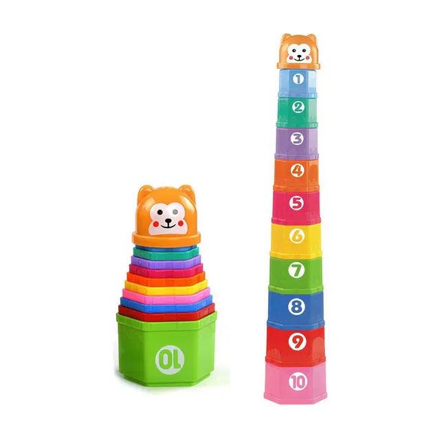 Wonder Time Stacking Hexagonal Cups Toy for Toddlers & Kids with Numbers & Alphabets