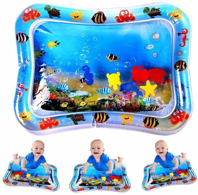 Pulsbery Inflatable Tummy Time Leakproof, Fun Activity Water Play Mat for Baby