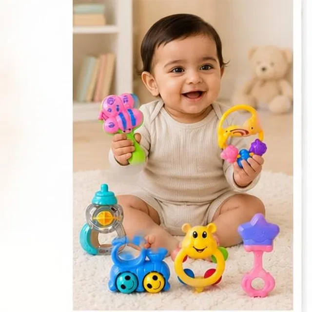 kidzimania Multi Color rattles, safe for toddlers Rattle