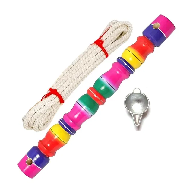 Jayam Traditional WOODEN MULTI COLOUR THOTTIL KAMBU| ROPE | PALADAI Rattle