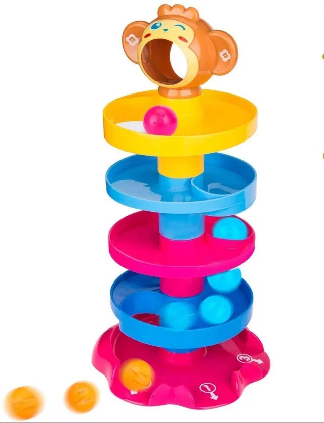 TOYRENTTO 5 Layer Roll Ball Drop Toy for Babies – Colorful Learning Tower for 1+ Kids