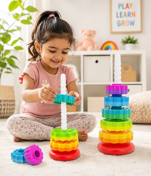 EXPORA Stacking toy Develops Fine Motor Skills, Hand-Eye Coordination & Creativity